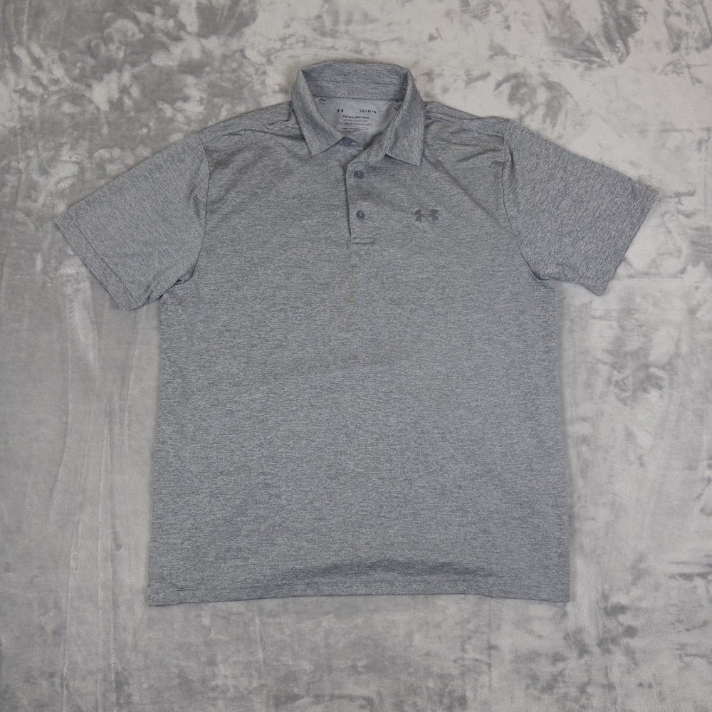 Under Armour The Playoff Golf Polo Mens Large Gray Performance Stretch
